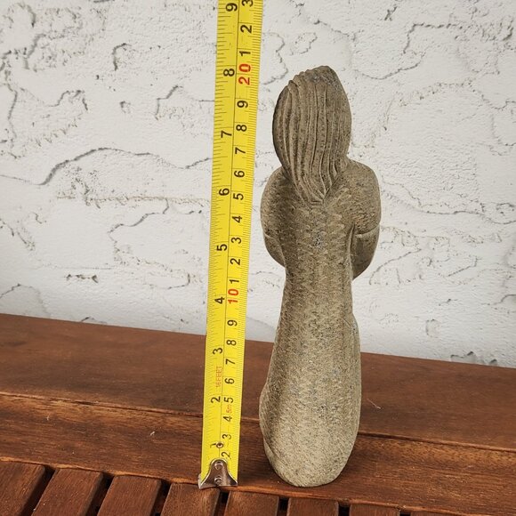 Vintage 8" Soapstone Sculpture Mother and Child Kneeling Figurine - Picture 8 of 8